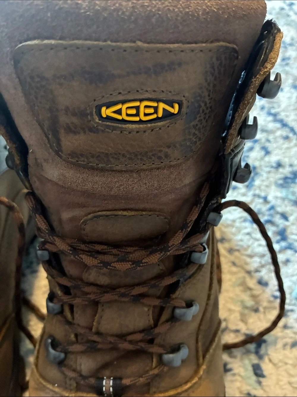 KEEN Men's Utility Brown Lace-Up safety Hiking Boots Workwear size 11 D